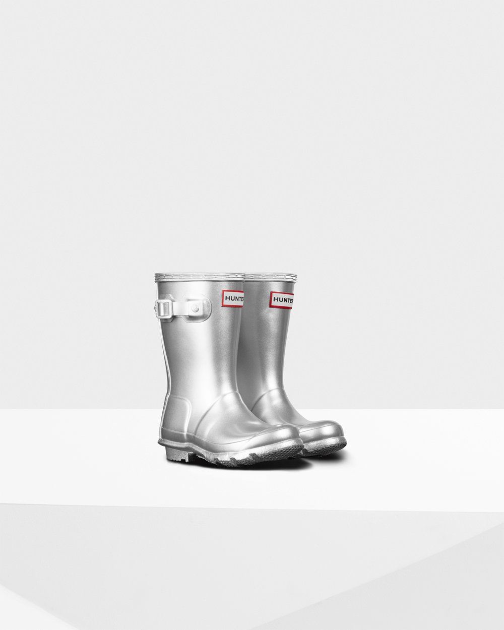 Kids Rain Boots - Hunter Original Little Metallic (03UJZMXSN) - Silver